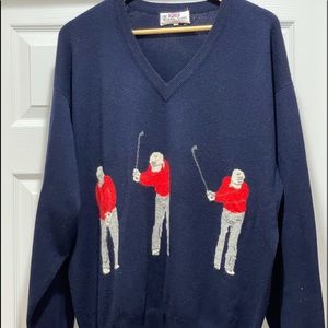 Vintage Eddie Scott Cashmere v-neck Golf Sweater